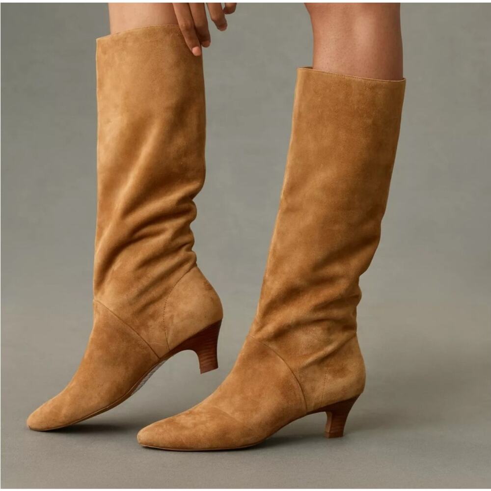 Silent D Erena Kitten-Heel Boots Size 38 Tan - image 2